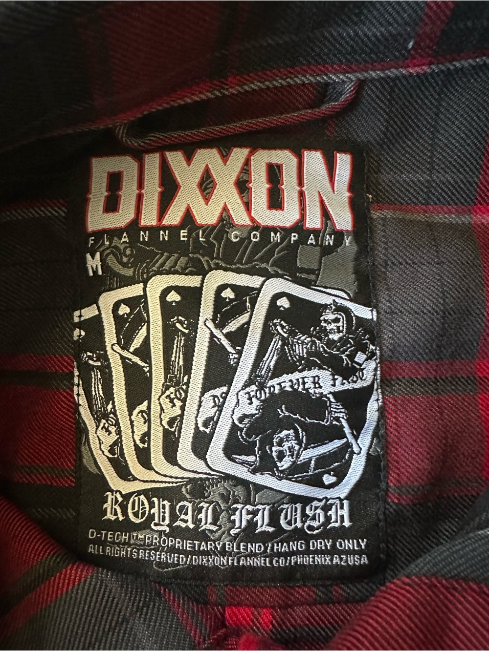 DIXXON Black & Red Plaid Flannel with Graphic Label